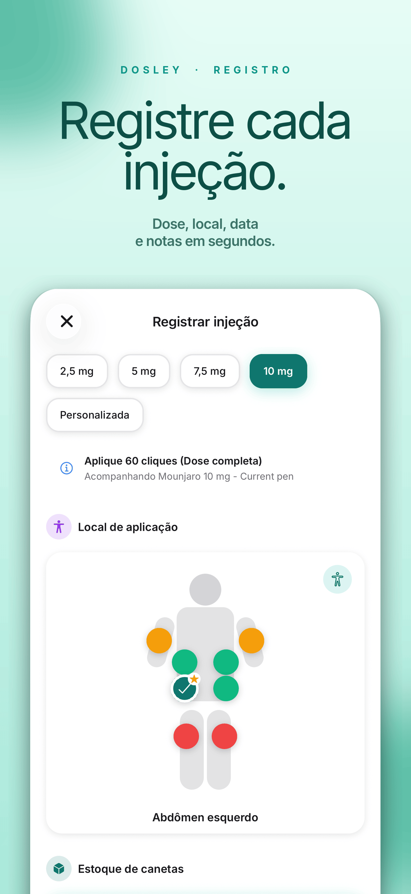 Registro de injeções
